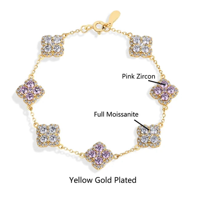 MINTYBOX S925 Sterling Silber Voll Moissanit Armbänder D VVS1 Labor Diamant für Frauen 18k vergoldet Verlobung Schmuck Geschenk