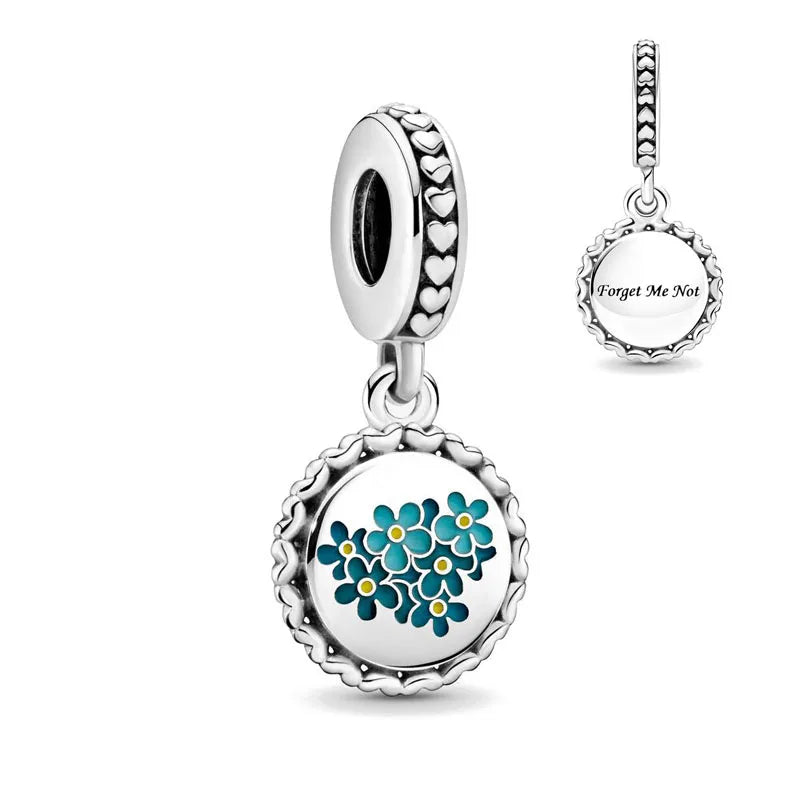 Europäisches Neues 925 Sterling Silber Frühling Neue Rosa Blume Ballon Katze Diy Perlen Charm Passend Europäische S925 Armband Armreifen
