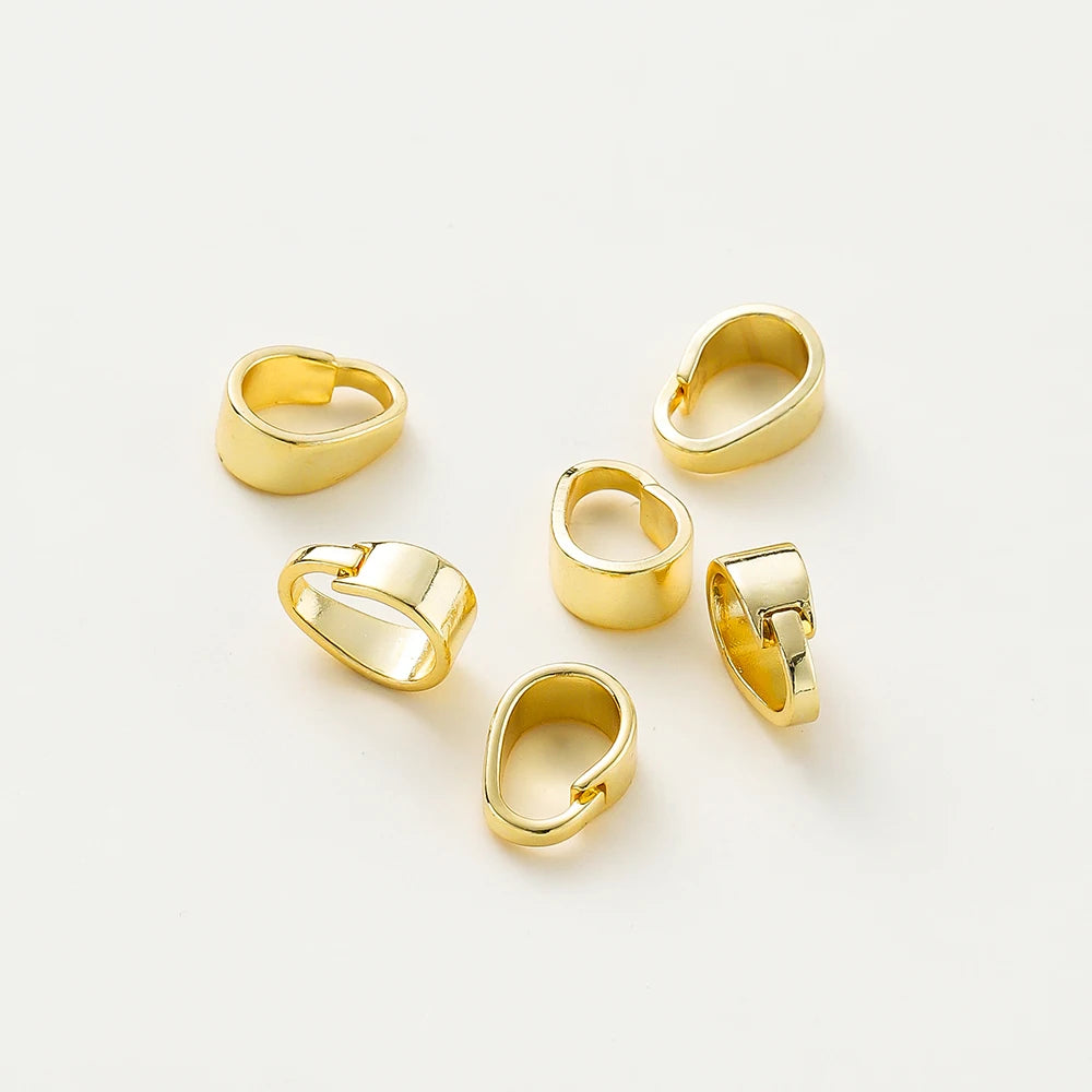 20 unids/lote 14K 18K Color oro colgante cierre de fianza Clip Conectores de abalorios de semillas de melón a granel para la fabricación de collares DIY