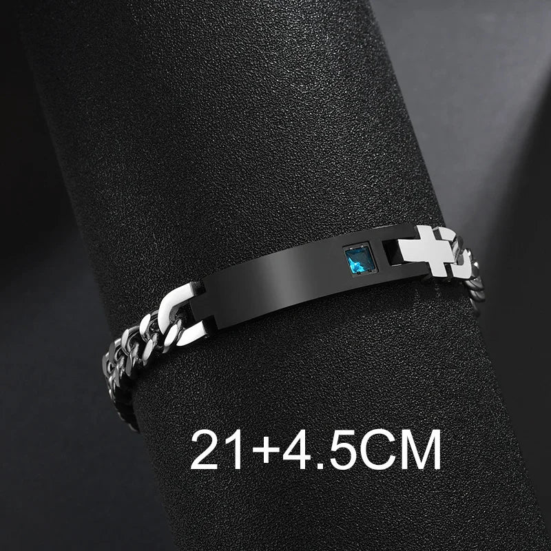 Bluelory personalisiertes Armband für Herren und Damen, Edelstahl, verschiedene Stile, leeres Namensschild, Herzarmband, Party-Schmuckgeschenk
