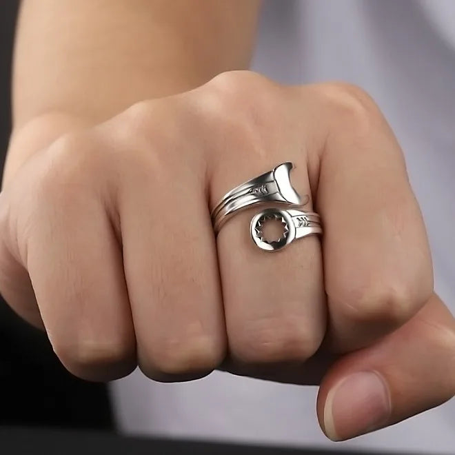 Anillos ajustables de llave inglesa de plata de ley 925 para mujer y hombre, accesorios de joyería de lujo, joyería al por mayor para mujer