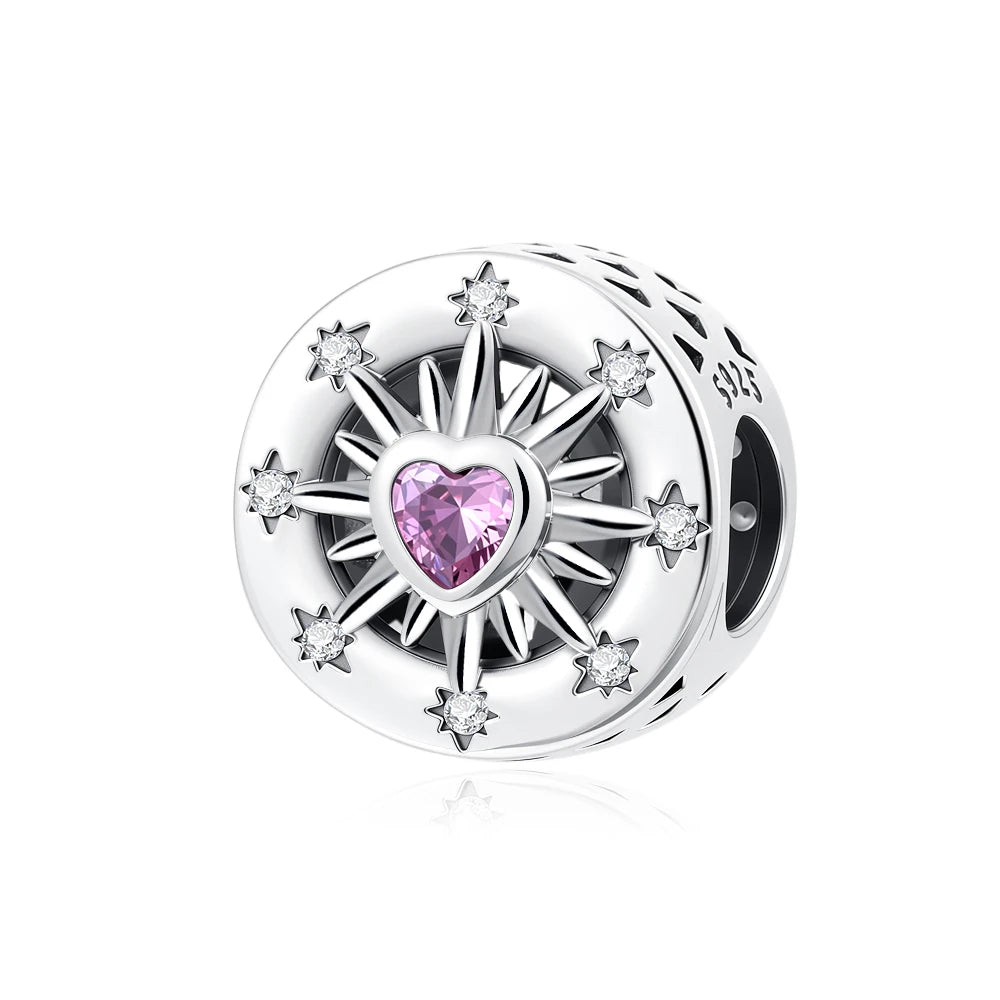 2026 Frühlings-Pink-Serie Ballon Schmetterling Blumen-Anhänger passend für S925 Europäische 925 Sterling Silber Armband Armreifen Halskette