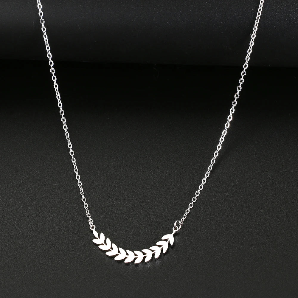 DOTOFI Four Leaf Clover Pendant Necklace For Women Stainless Steel Quality Fashion Jewelry