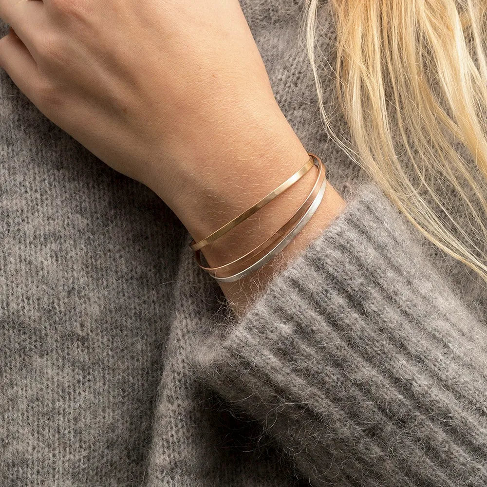 SUNIBI 4mm 6mm Edelstahl Manschette Goldfarben Armreif für Frauen Schmuck Geschenke Großhandel Dropshipping