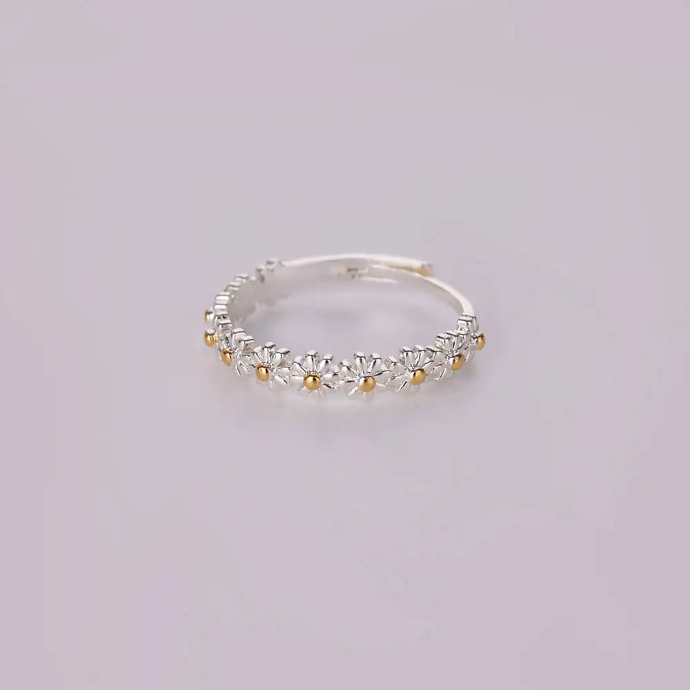 Anillos de margaritas vintage para mujer, bonitos anillos de flores ajustables, abiertos, para boda, compromiso, joyería femenina, Bague