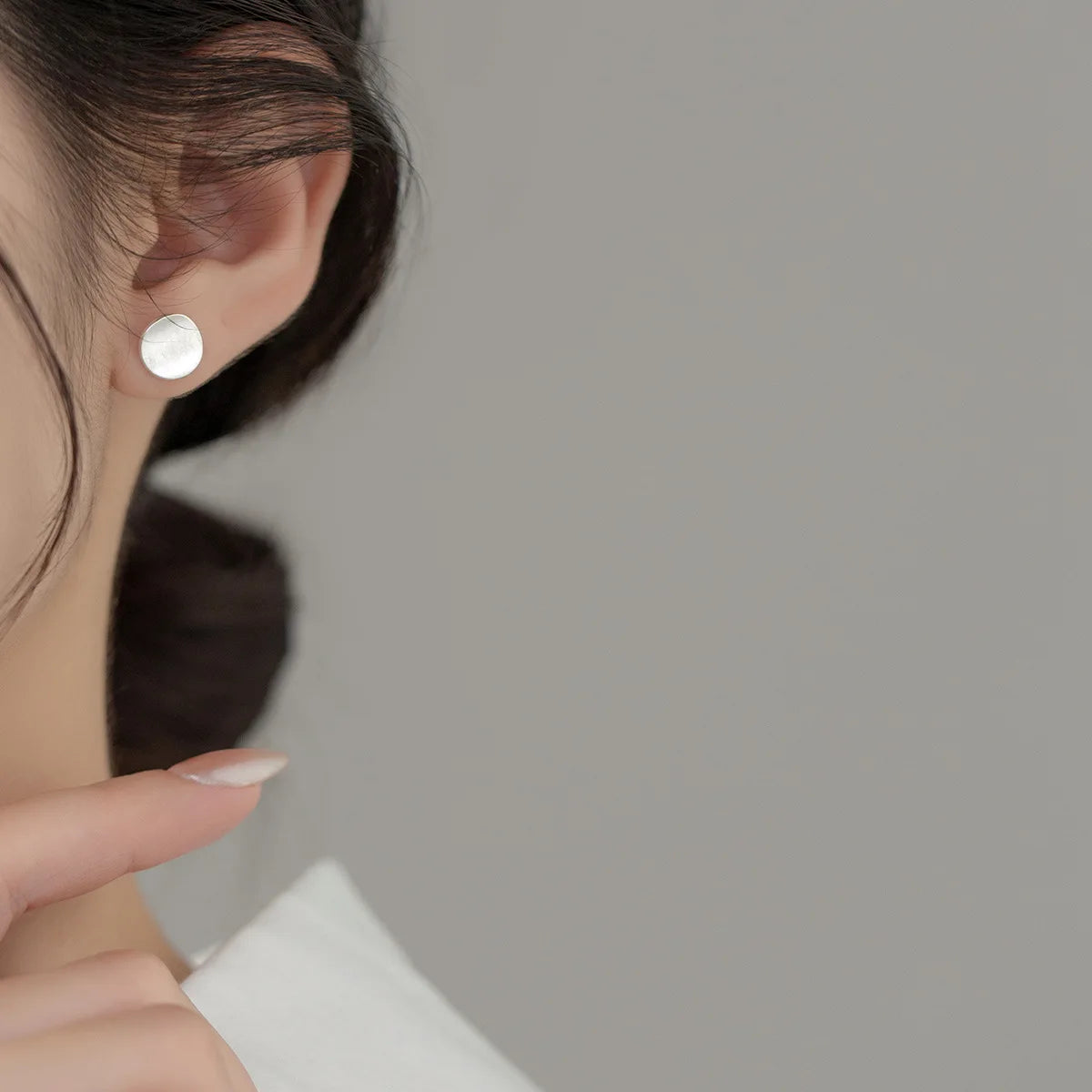 925 Sterlingsilber Mattierte Runde Ohrstecker Für Frauen Hochzeit Verlobung Schmuck Großhandel Accessoires