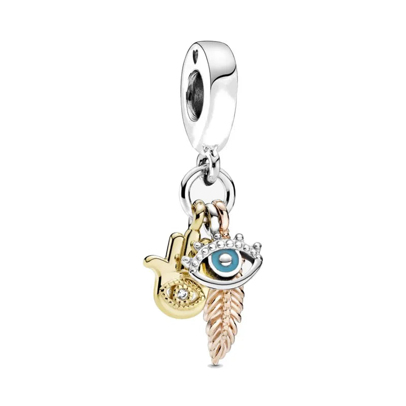Europäisches Neues 925 Sterling Silber Frühling Neue Rosa Blume Ballon Katze Diy Perlen Charm Passend Europäische S925 Armband Armreifen