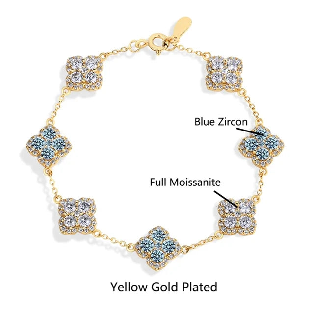 MINTYBOX S925 Sterling Silber Voll Moissanit Armbänder D VVS1 Labor Diamant für Frauen 18k vergoldet Verlobung Schmuck Geschenk