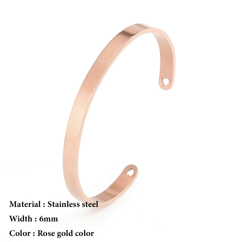 SUNIBI 4mm 6mm Edelstahl Manschette Goldfarben Armreif für Frauen Schmuck Geschenke Großhandel Dropshipping