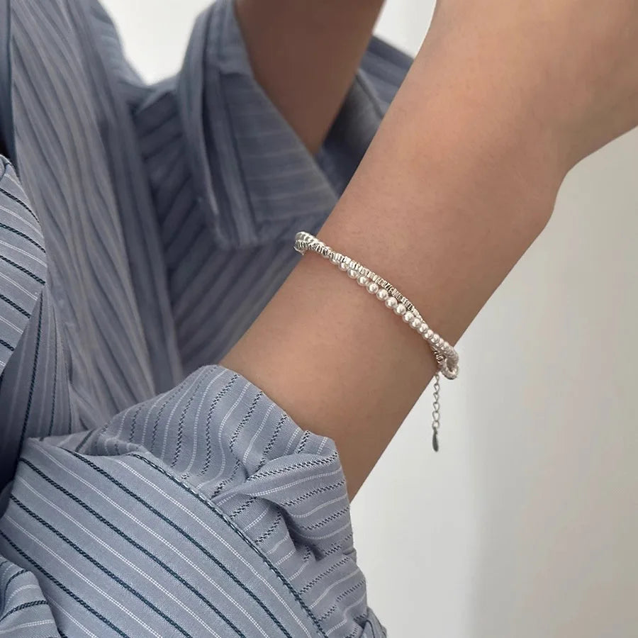 VENTFILLE 925 Silber Doppelschicht Perlenarmband für Frauen Mädchen Design Perle Koreanischer Schmuck Dropshipping
