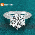 NeeTim 5 Karat Moissanit Eheringe für Frauen 925 Sterling Silber Ewigkeit mit Weißgold überzogen Band Verlobungsschmuck