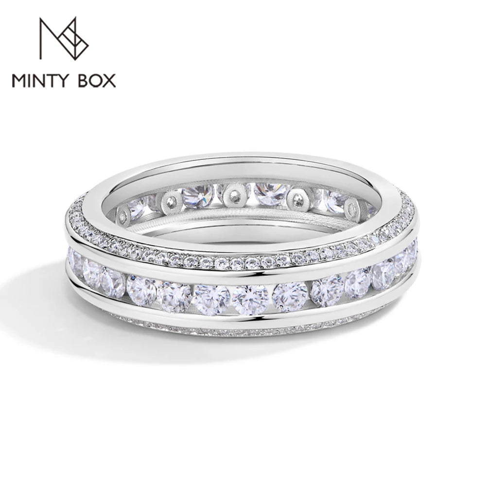 MINTYBOX Anillo de Plata de Ley S925 con Moissanita D VVS1, Diamante Creado en Laboratorio 1.68ctw, Anillos de Compromiso para Mujer, Regalo de Anillo de Boda
