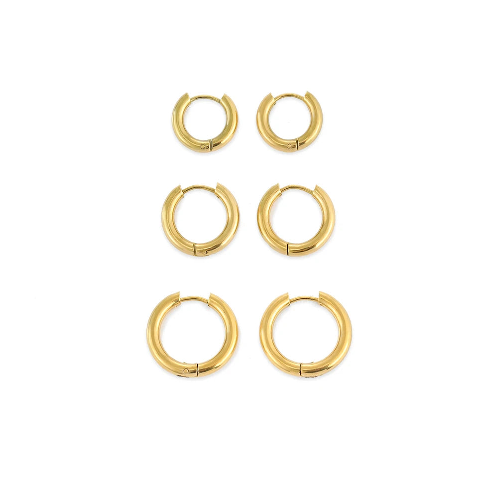 Minimalistische Edelstahl Runde Ohrringe für Damen Trendige Geometrische Hängende Statement-Ohrringe Party Modeschmuck Geschenk