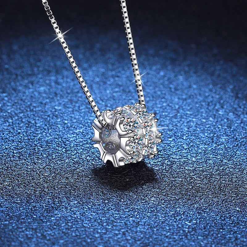 NeeTim Collar de Moissanita Completa de Diamantes para Mujer Colgante de Plata Esterlina 925 Collar para Mujer Cadena Fiesta Joyería Fina Nupcial