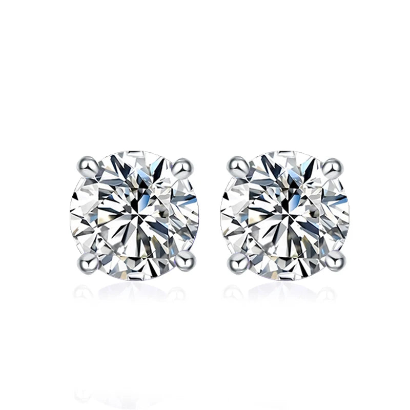 NeeTim Pendientes de Moissanita para Mujer 0.5ct 1ct 2ct Plata de Ley 925 Rosa Negro Azul Gris Brillante Diamante de Laboratorio