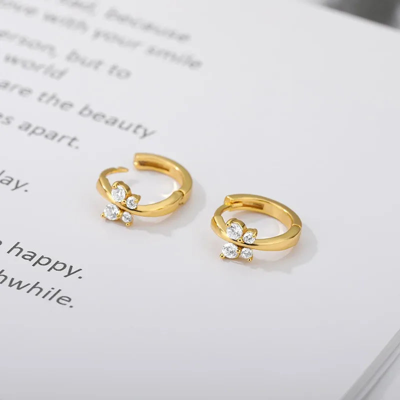 Pendientes de Lazo Vintage de Acero Inoxidable para Mujer, Joyería Elegante, Pendientes de Tuerca de Acero Inoxidable Chapados en Oro, Joyería de Navidad
