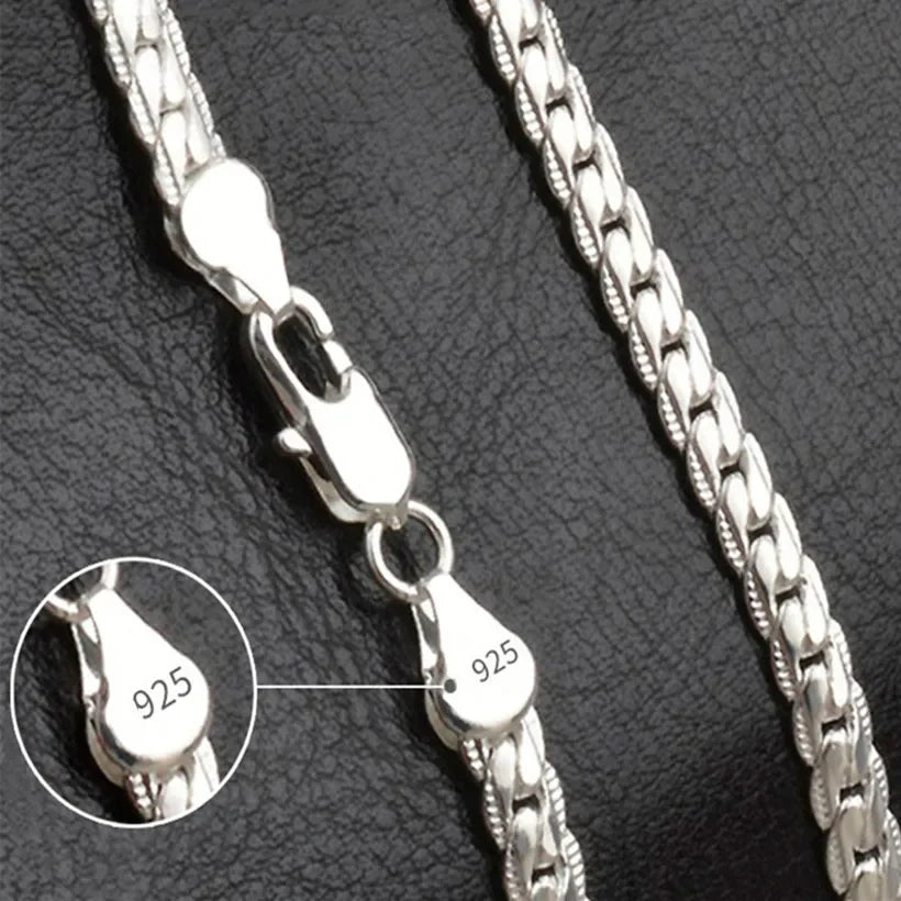 20-60cm 925 Plata esterlina lujo marca diseño noble Cadena de collar para mujer hombre moda boda compromiso joyería