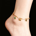 Damen Fünf-Stern Knöchelarmband Armkette Fußkette im böhmischen Stil Elegante Fußschmuck für Frauen Fußkettchen Accessoire