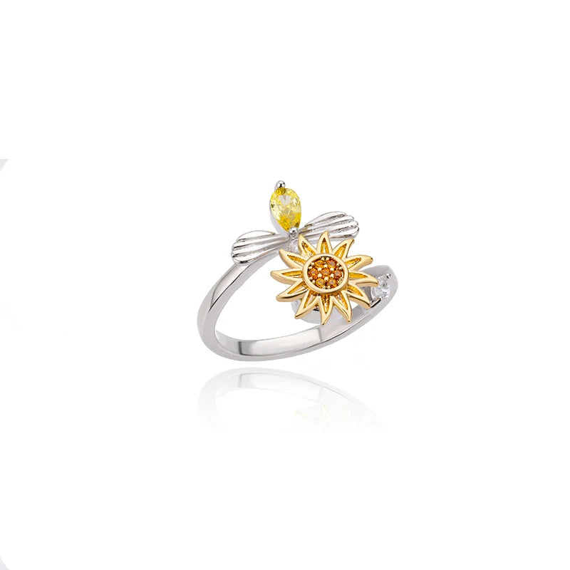 Anti-Stress-Angst-Ring für Frauen, Edelstahl-Sonnenanhänger, Spinner Fidget Fingerringe, 2024 Mode, Geburtstagsgeschenk