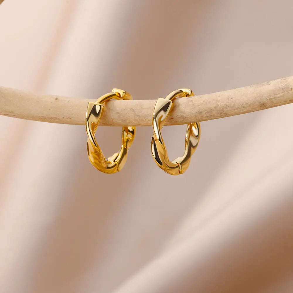 Minimalistische Zirkon-Rundohrringe für Frauen Edelstahl Unregelmäßige Ohrringe Mode Party Hochzeit Schmuck Geschenk Bijoux Femme 2022
