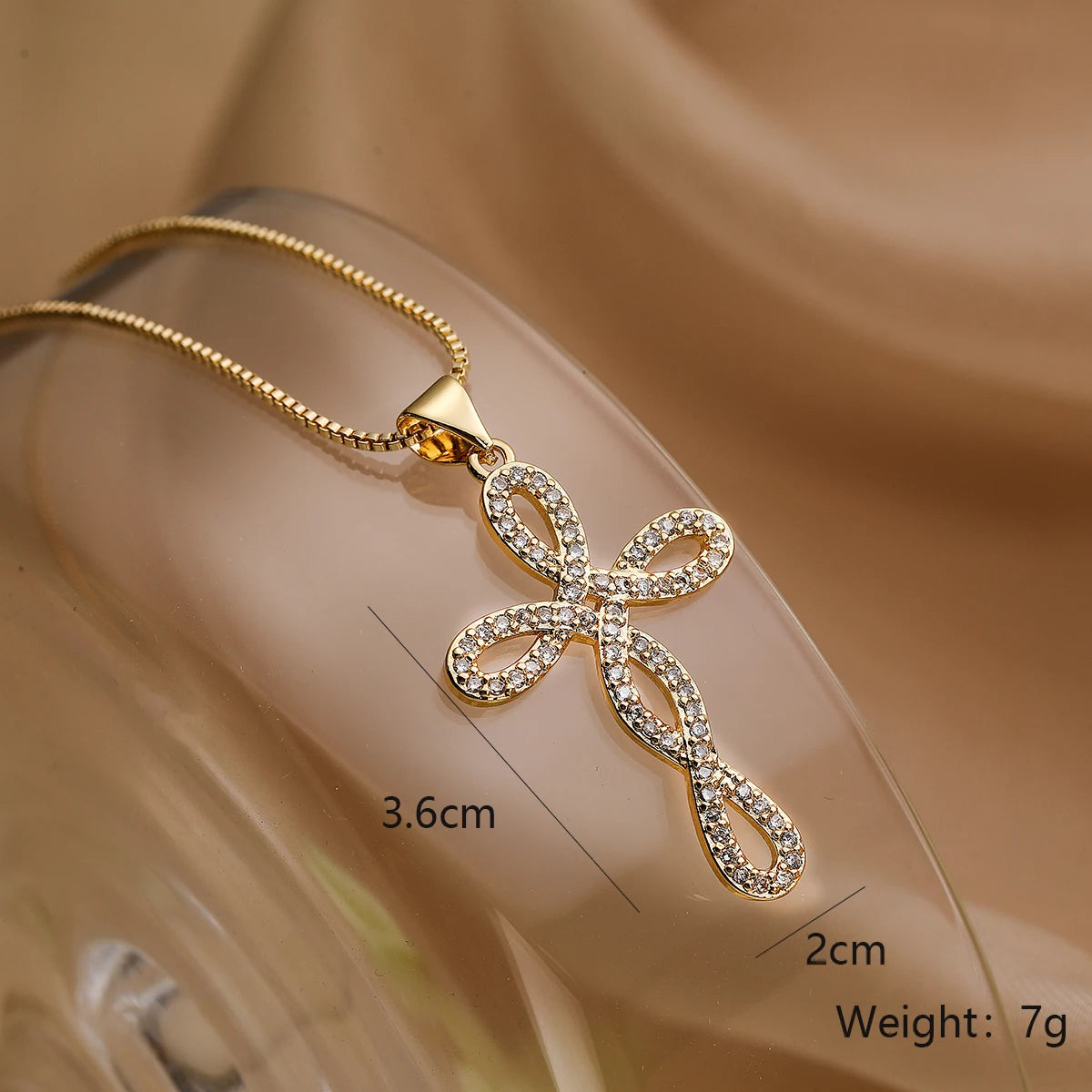 NEWBUY 2025 New Coming Cross Pendant Necklace For Women Gold Color Copper Jewelry Full CZ Zircon Inlay