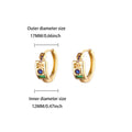 Round Shiny Zirconia Earrings for Women Stainless Steel Gold Color Piercing Earrings 2025 New Fashion Jewelry Mother's Day Gift