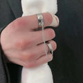 Doppelring Integrierte Kette Öffnung Einstellbar Titanstahl Verblasst Nicht Bungee Hop Hip Hop Maskulinität Retro Super Cool