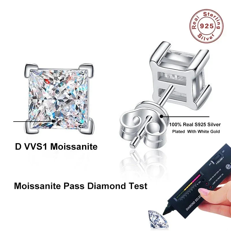 NeeTim 1ct D Color Moissanit Ohrstecker für Damen, luxuriöser Schmuck, original 925 Sterling Silber Diamant Hochzeitsfeier Ohrring Geschenk
