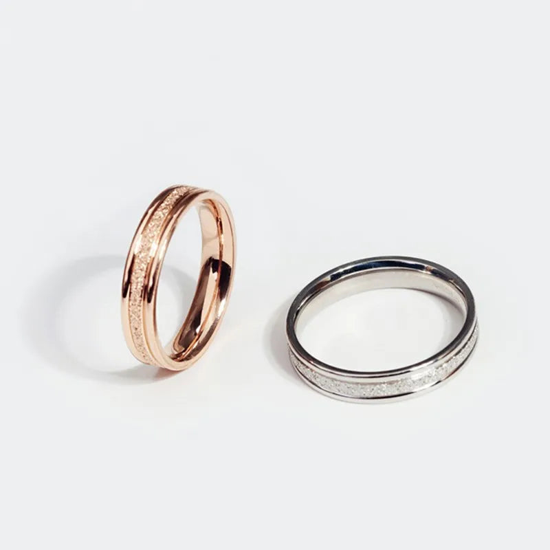 4mm Edelstahl Matt Ring Ehering für Frauen Mädchen Größe 4-10