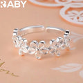 Heiße neue Charms 925 Sterlingsilber Blumenringe für Frauen verstellbar Elegant Mode Hochzeit Party Weihnachtsgeschenke Charm Schmuck