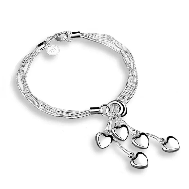 20,32 cm 18K Goldarmband 5MM seitliches Kettenarmband für Frauen Männer Mode Hochzeit Verlobung 925 Sterlingsilber Schmuck Geschenke
