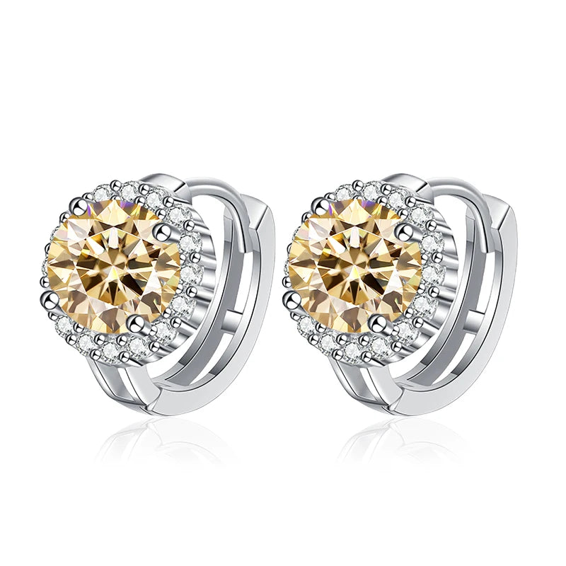 Pendientes NeeTim de Moissanita rosa de 0,5ct 1ct para mujer, Plata S925, Diamantes de laboratorio negros, azules, verdes, grises, arcoíris, Pendientes de boda