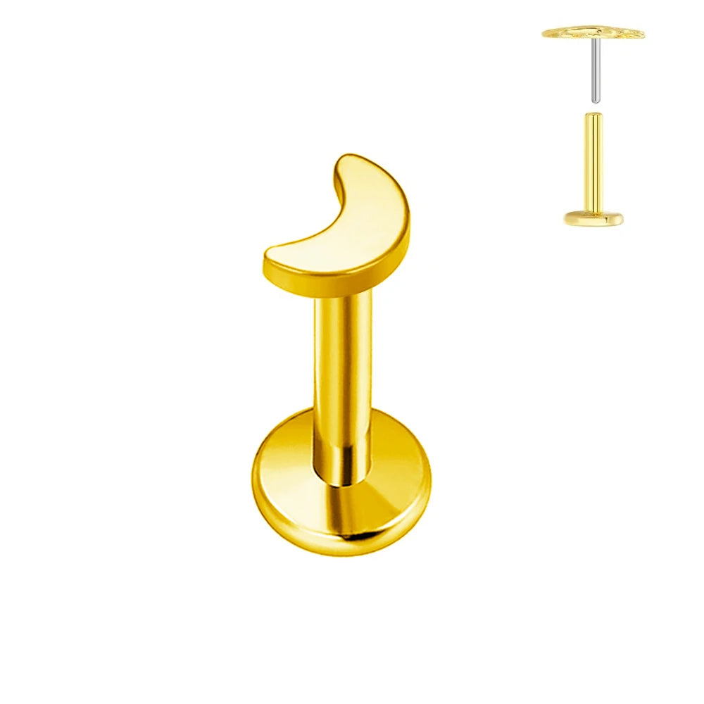 ASTM F136 G23 Titan Herzförmiger Ohrstecker 16G 18G 20G Threadless Piercing Butterfly Push-in Lippenstecker Daith Labret Conch