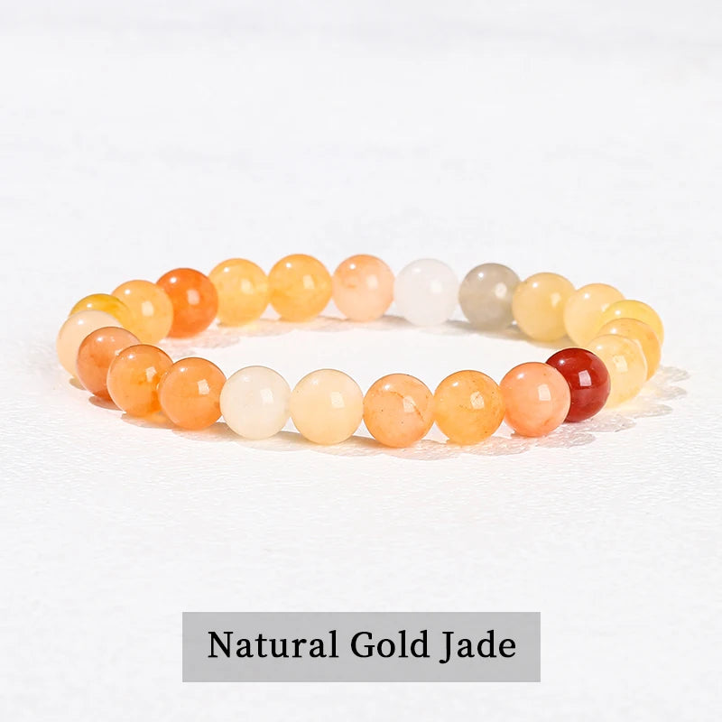 JD Natursteinperlen Armband Amethyst Tigerauge Kristall Quarz Achat Edelstein Perlen Armreifen Damen Herren Reiki Heilung Schmuck Geschenk