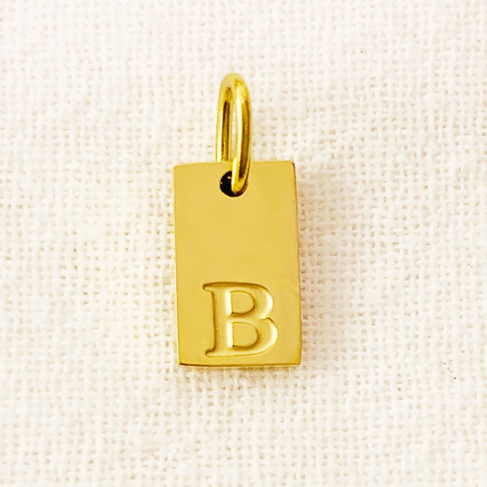 SUNIBI Dije de dije del alfabeto para collares, joyería de acero inoxidable, accesorios de letras grabadas DIY, joyería de moda para mujer