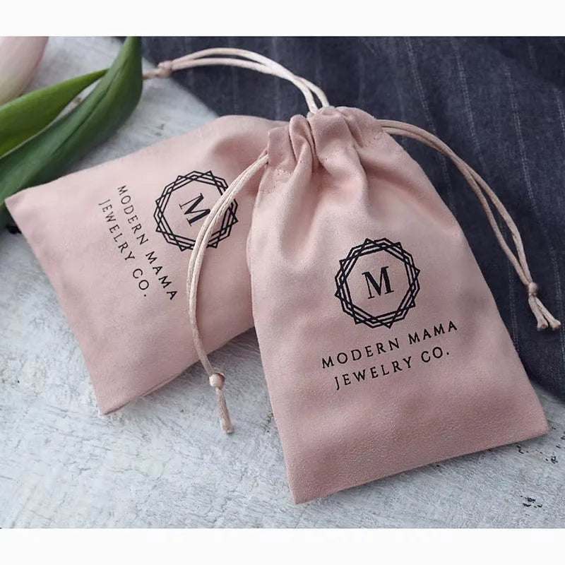 50/100 Stück personalisierte Schmuck-Kordelzug-Flanelltasche Ring Ohrringe Armband Parfüm Schlüsselanhänger Kosmetikverpackung Samtbeutel