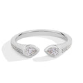 MINTYBOX Birnenförmiger im Labor gezüchteter Diamantring 0,5 Karat S925 Silber Moissanit-Ringe für Damen 18k Weißgold beschichteter Hochzeitsschmuck