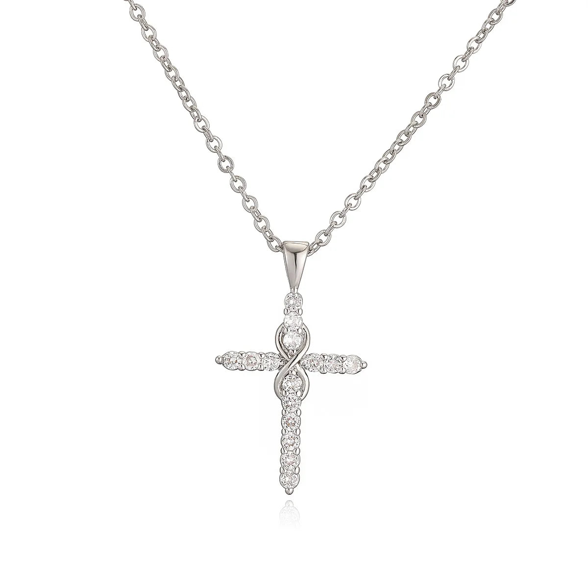 NEWBUY Gold Color Jesus Cross Pendant Stainless Steel Chain Necklace For Women Men Classic Design Christain Jewelry Gift