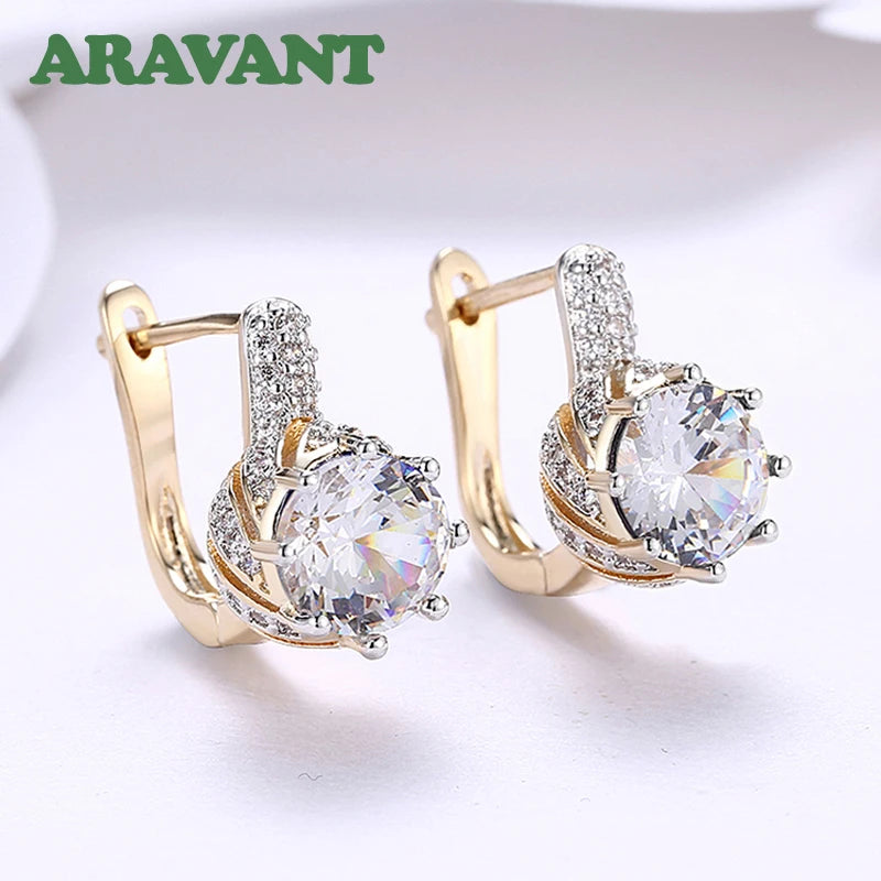 Aravant 925er Silber 18K Gold Ohrhänger für Damen Mode Party Schmuck Geschenke