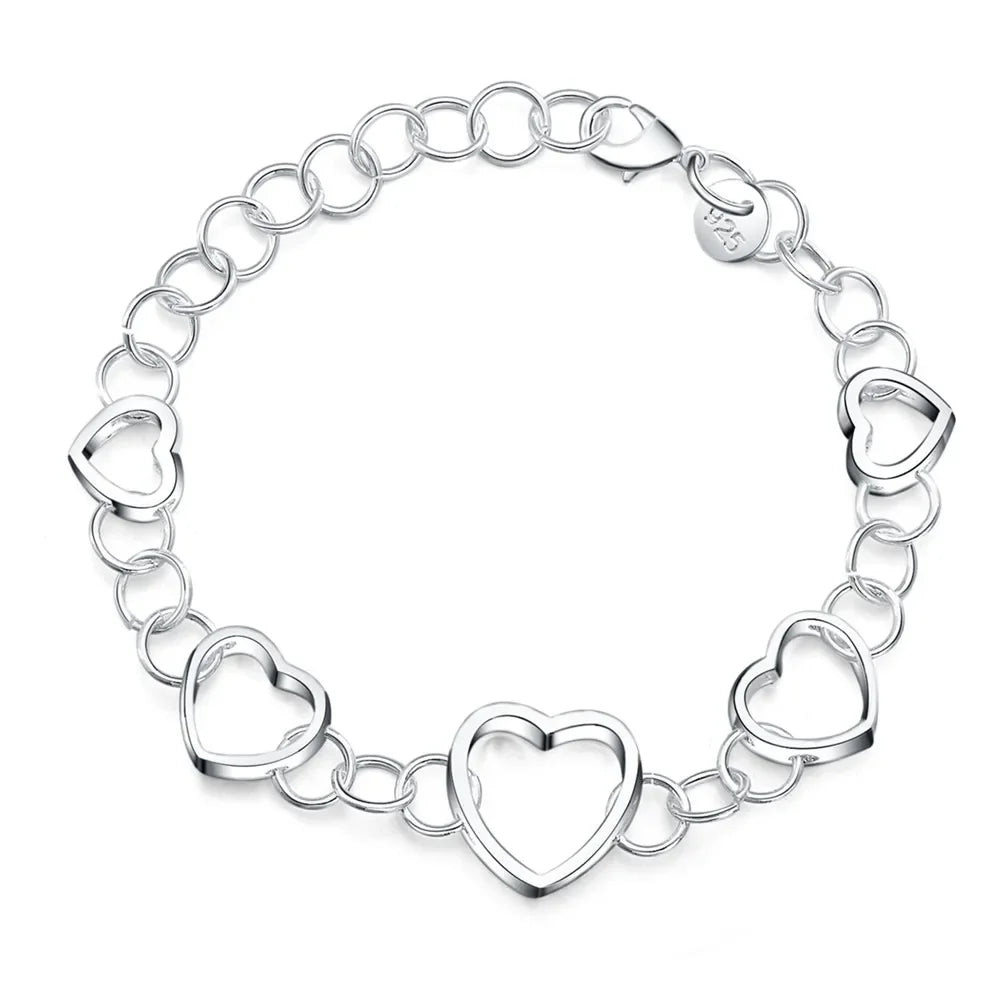20,32 cm 18K Goldarmband 5MM seitliches Kettenarmband für Frauen Männer Mode Hochzeit Verlobung 925 Sterlingsilber Schmuck Geschenke