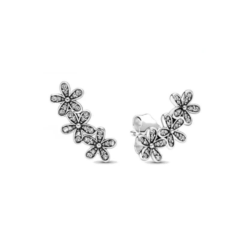 Weihnachten 925er Silber Gänseblümchen Ohrstecker, passend für Damen Festival Exquisiter Charm Schmuck Geschenke
