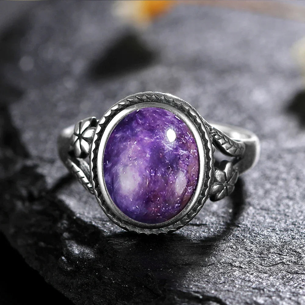 Vintage Silberring Damenschmuck Natürlicher Mondstein Tigerauge Personalisierte Ringe für Frauen Bijoux Hochzeitsschmuck Geschenk S925