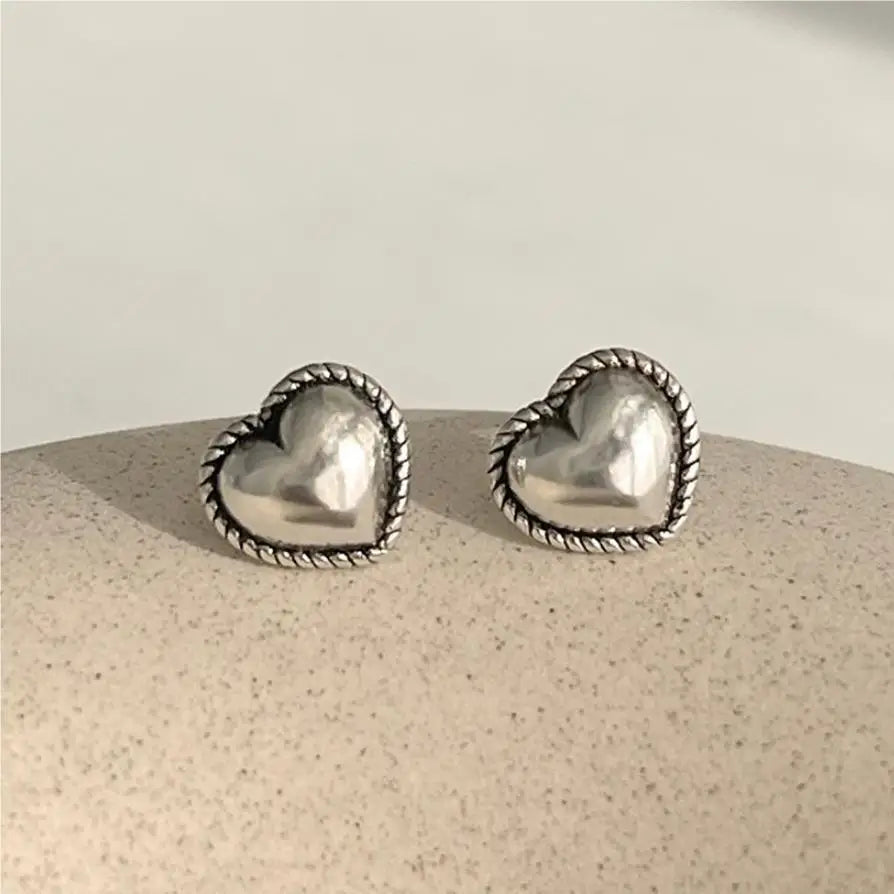 925 Sterling Silber Herz Kleine Ohrstecker für Frauen Hochzeit Luxus Schmuck Accessoires Großhandel 2024 Trend Schmuck