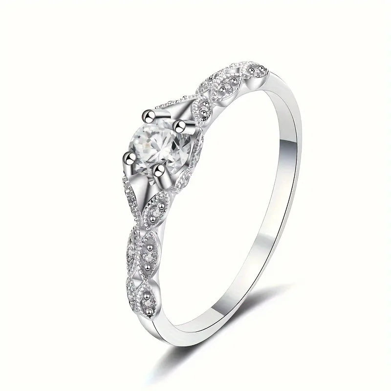 Anillo de mujer de plata de ley 925 con amatista y circonita, estilo lujo ligero, en Europa y América, anillo de temperamento con gema de moda simple