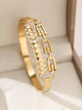1 Stück/Set Damen Hochzeitsschmuck Party Feiertag Valentinstag Geschenk Edelstahlarmband vergoldet mit 18K Gold Armband