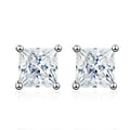 NeeTim 1ct 2ct Prinzessin-Schliff Moissanite Ohrringe s925 Sterling Silber vergoldet mit Weißgold Ohrstecker für Frauen Schmuck