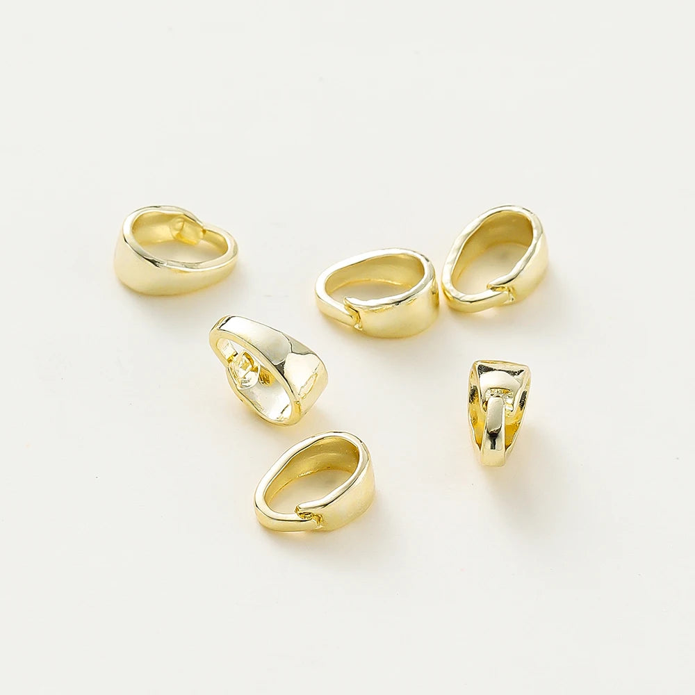 20 unids/lote 14K 18K Color oro colgante cierre de fianza Clip Conectores de abalorios de semillas de melón a granel para la fabricación de collares DIY