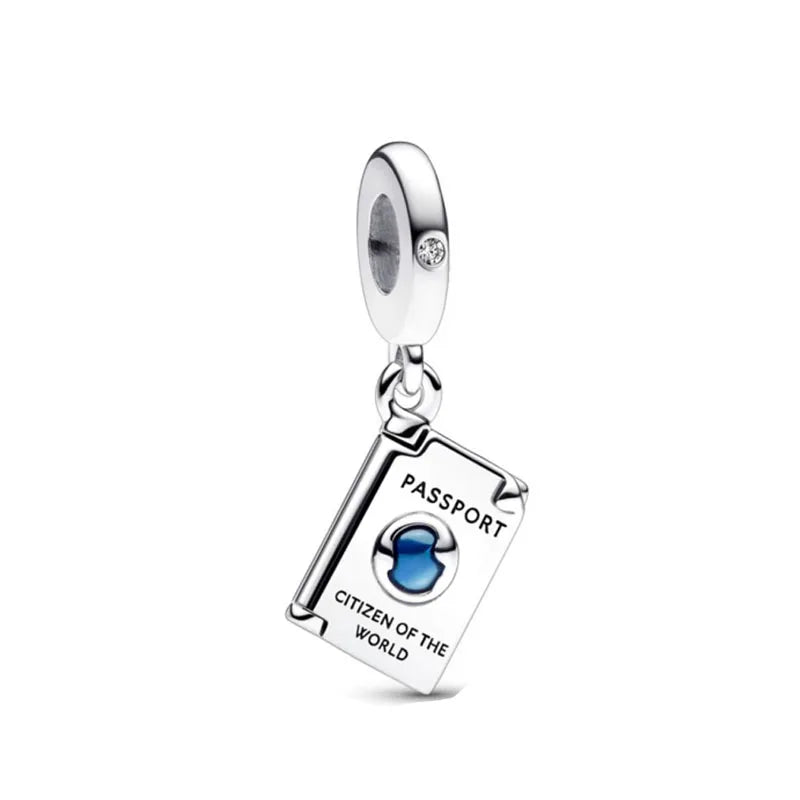 Europäische Sommer Blaue Serie Schildkrötenblumen-Anhänger Passend für S925 Europäisches 925 Sterling Silber Armband Armreifen Halskette