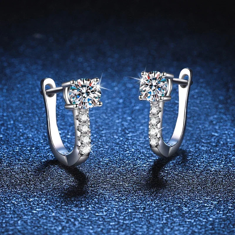 NeeTim Pendientes de Moissanita de 0,5 Quilates para Mujer, Aros de Plata de Ley 925, Pendientes de Diamante Brillante, Joyería Fina de Boda