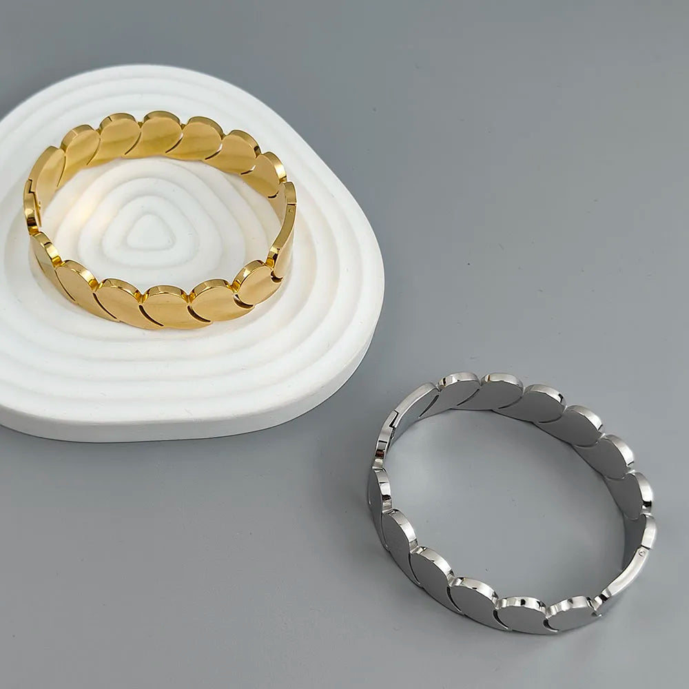Neues Wassertropfen-Armband aus hohlem Edelstahl, 18K vergoldet, hochwertiger wasserdichter Silberschmuck, Geschenk für Paare